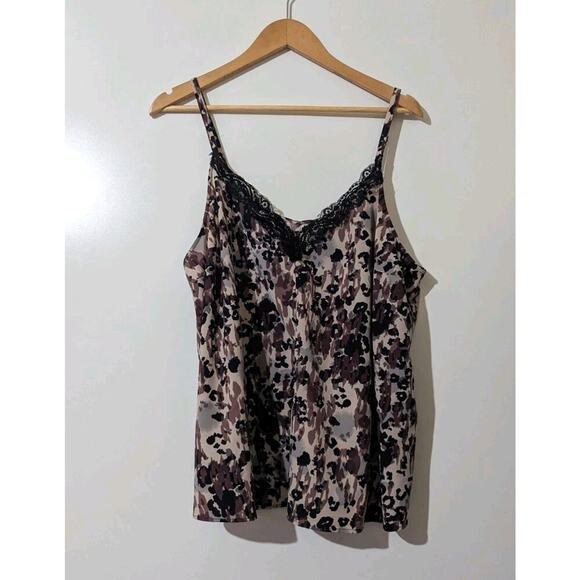 torrid Tops - Torrid Women's Plus Size 1 Chablis Lace Trim Cami Top Animal Print E